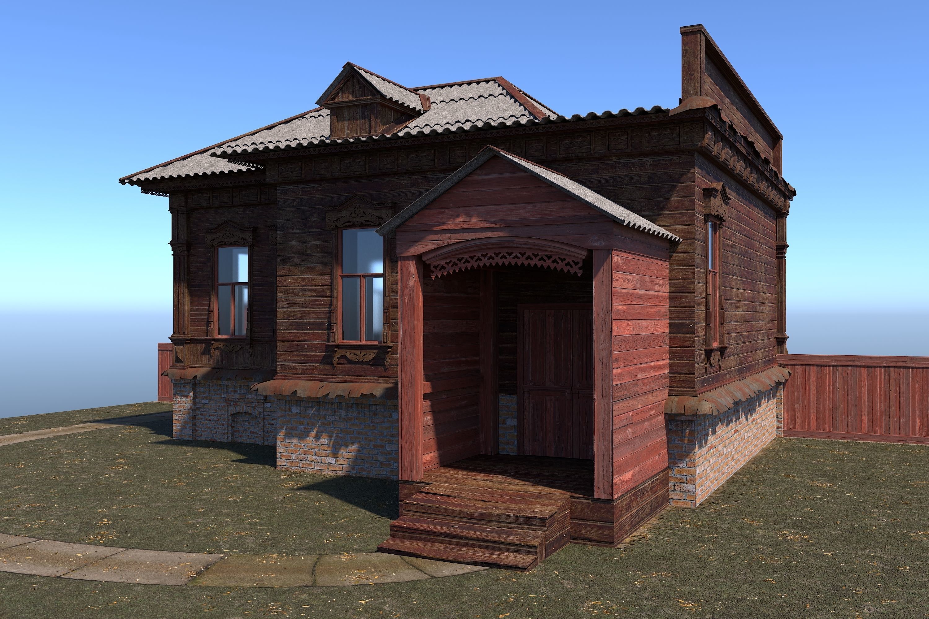 Old House3 Low-poly 3D model_6