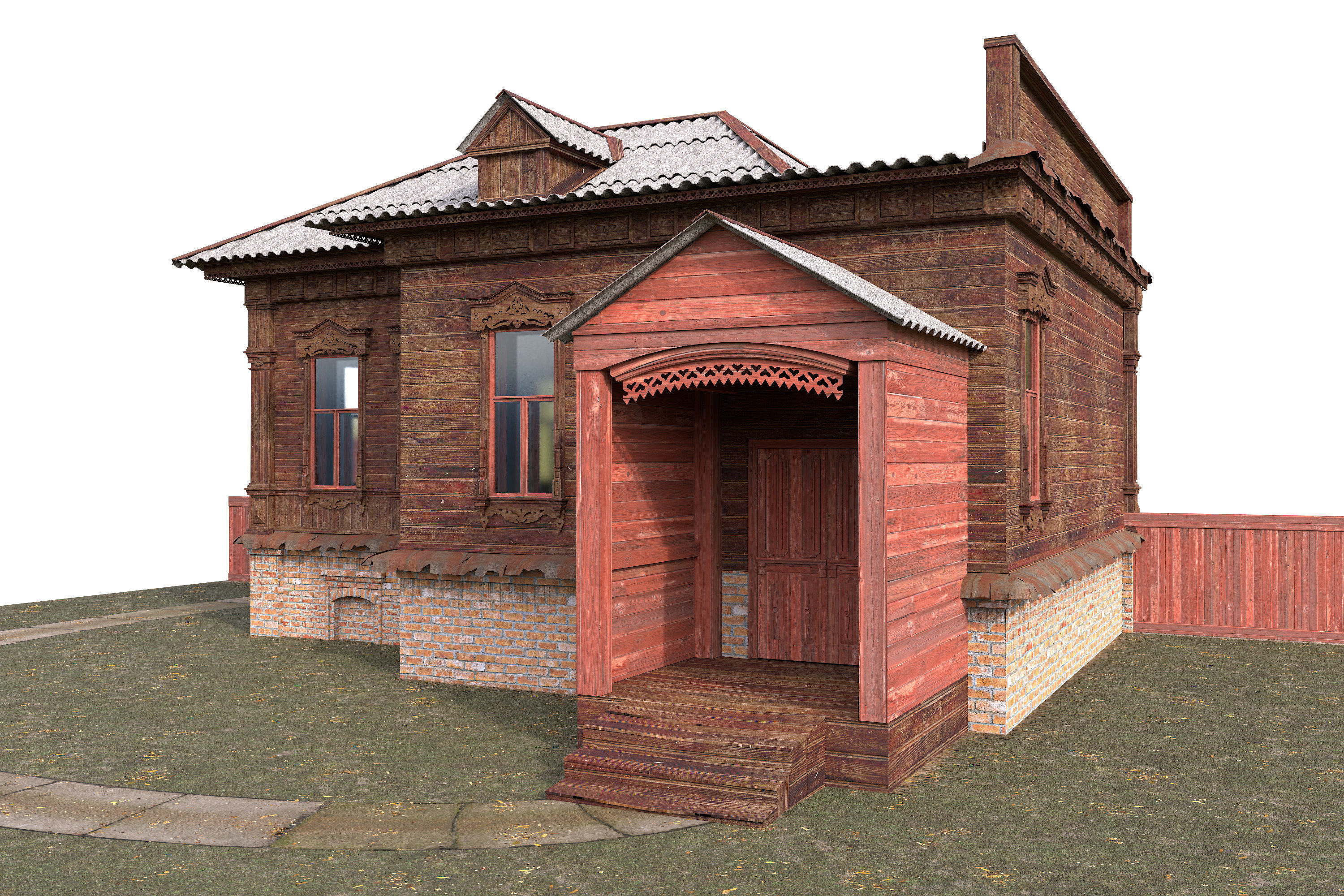Old House3 Low-poly 3D model_5