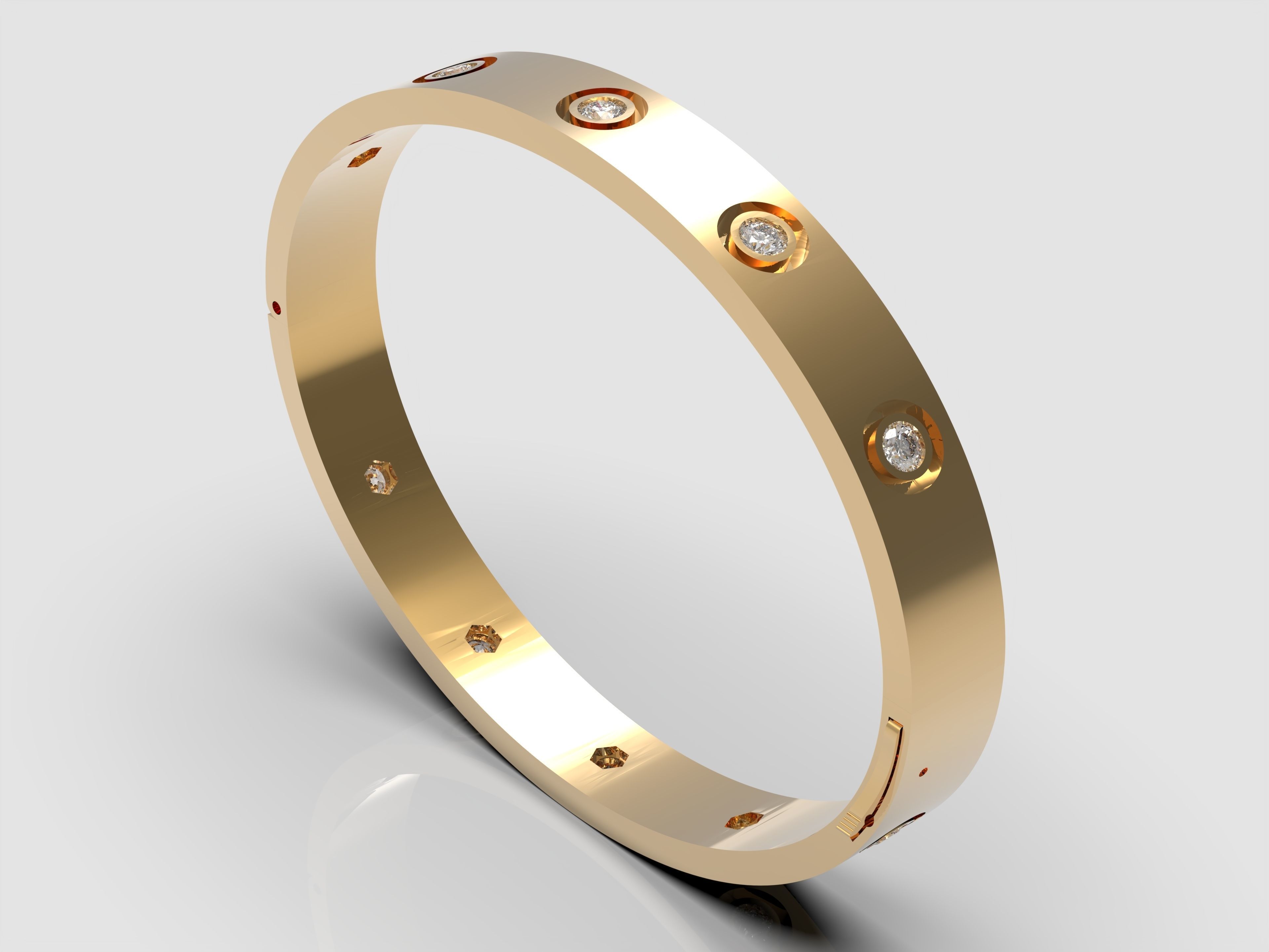 Bracelet with Diamonds 3D print model_4
