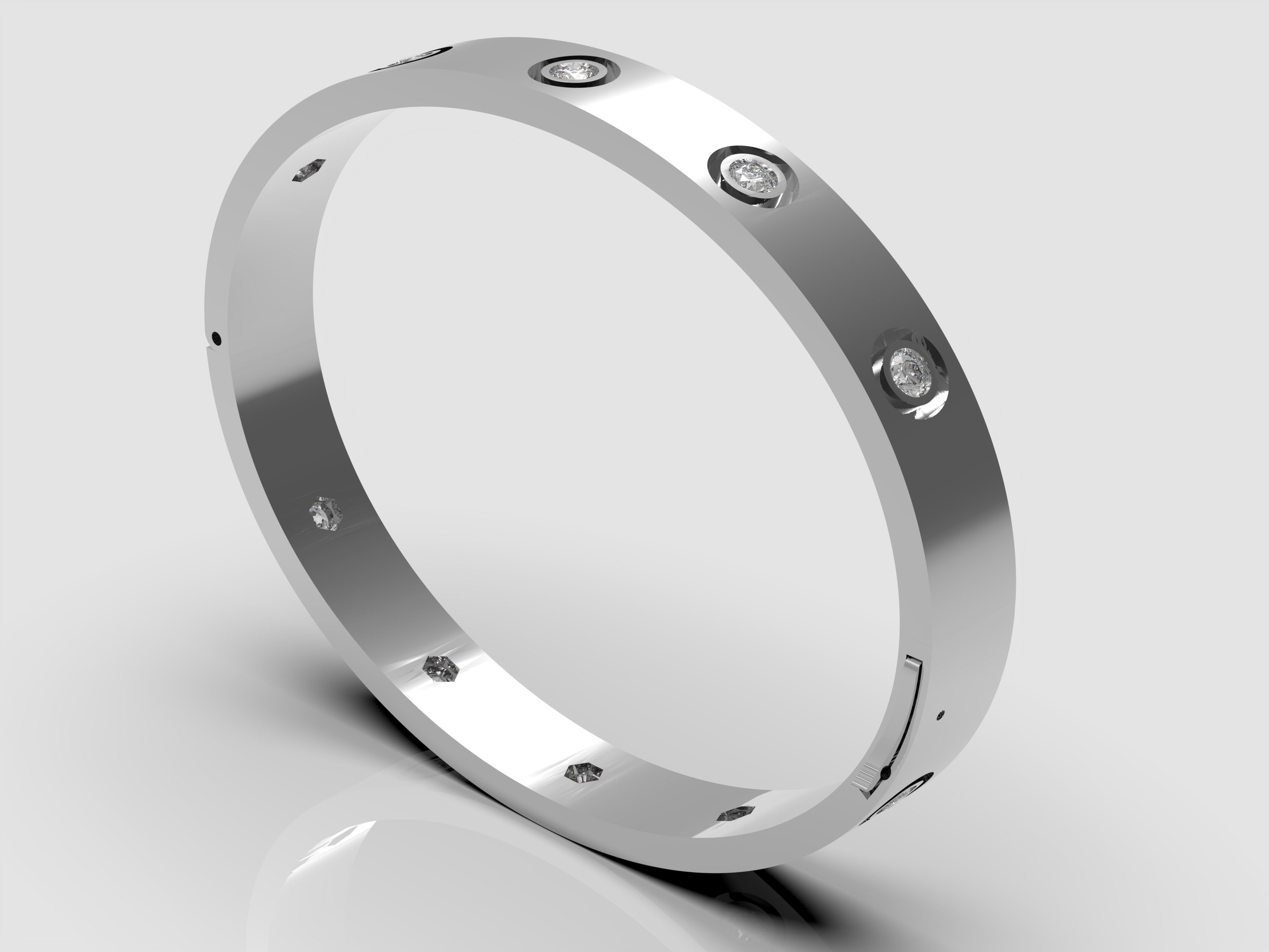 Bracelet with Diamonds 3D print model_5