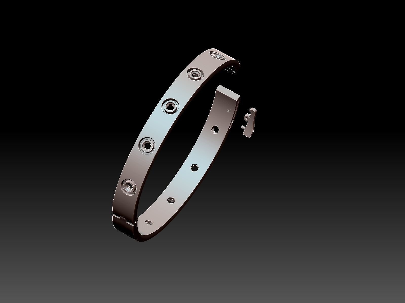 Bracelet with Diamonds 3D print model_8