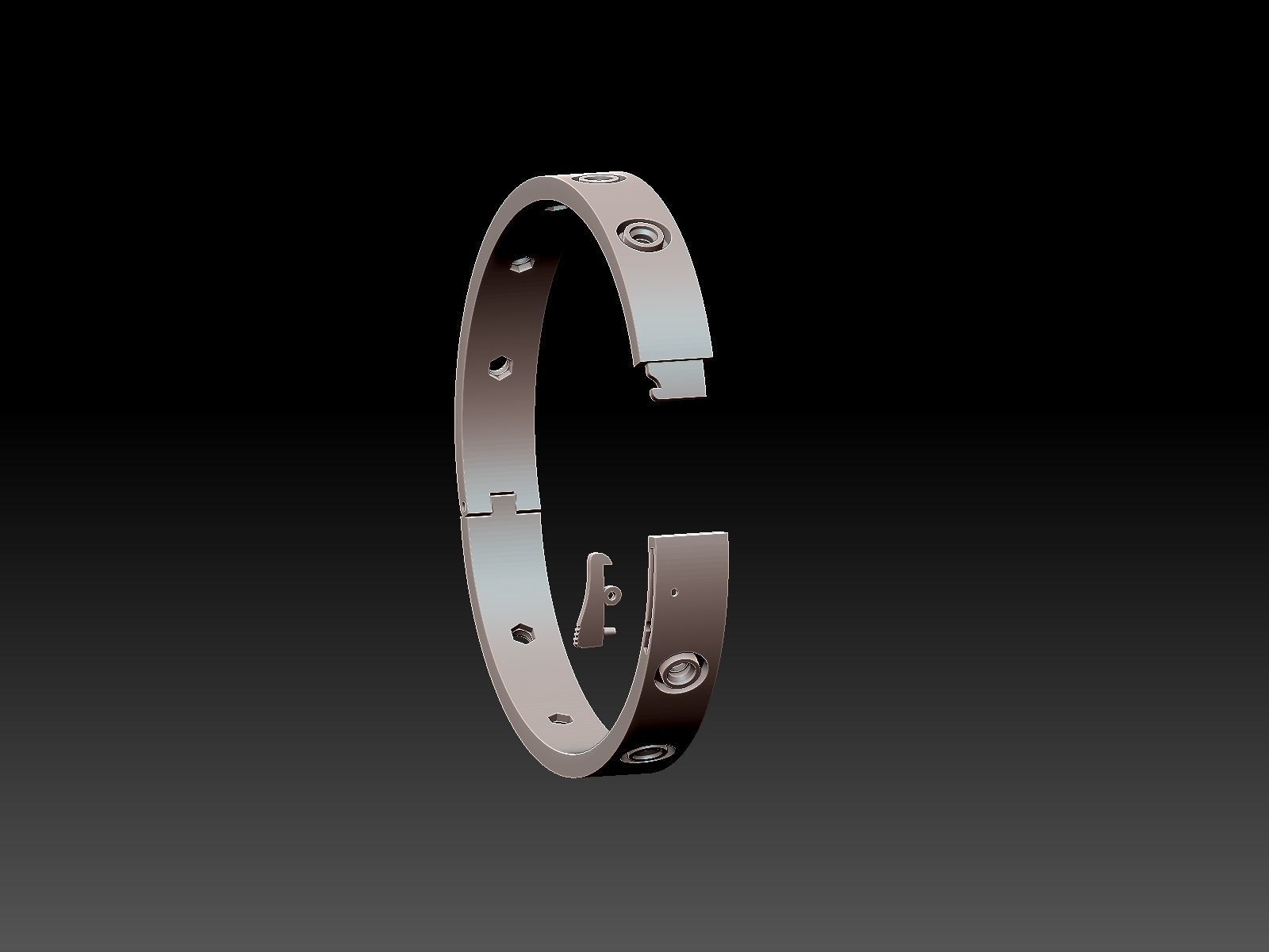 Bracelet with Diamonds 3D print model_10