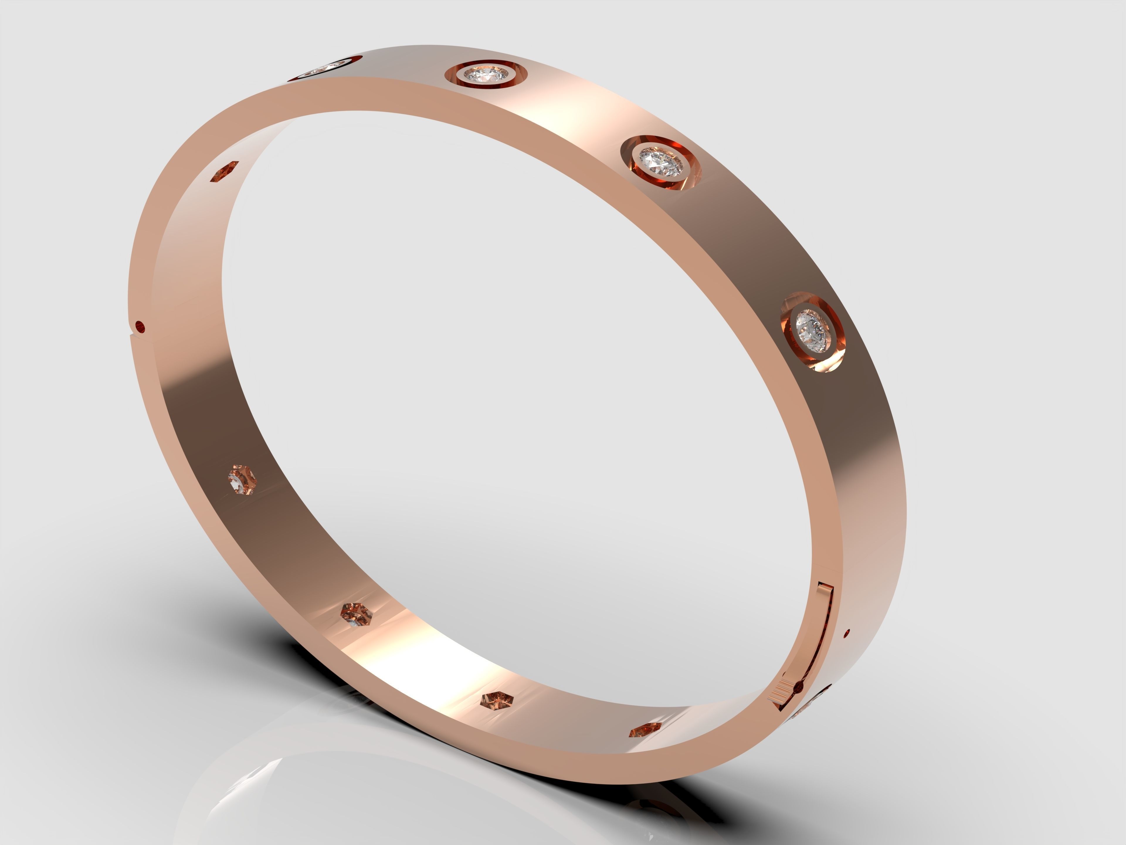 Bracelet with Diamonds 3D print model_3