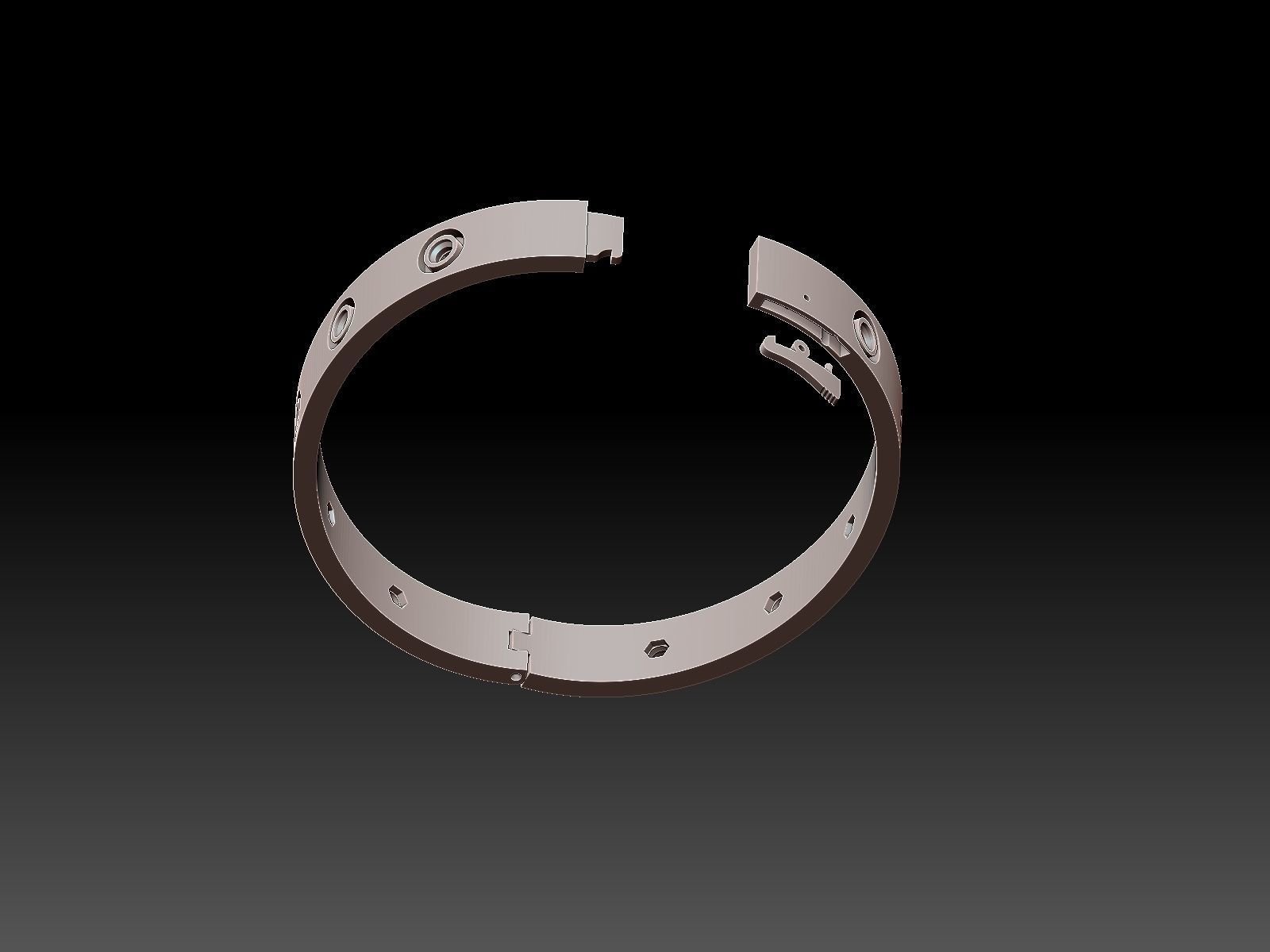 Bracelet with Diamonds 3D print model_7