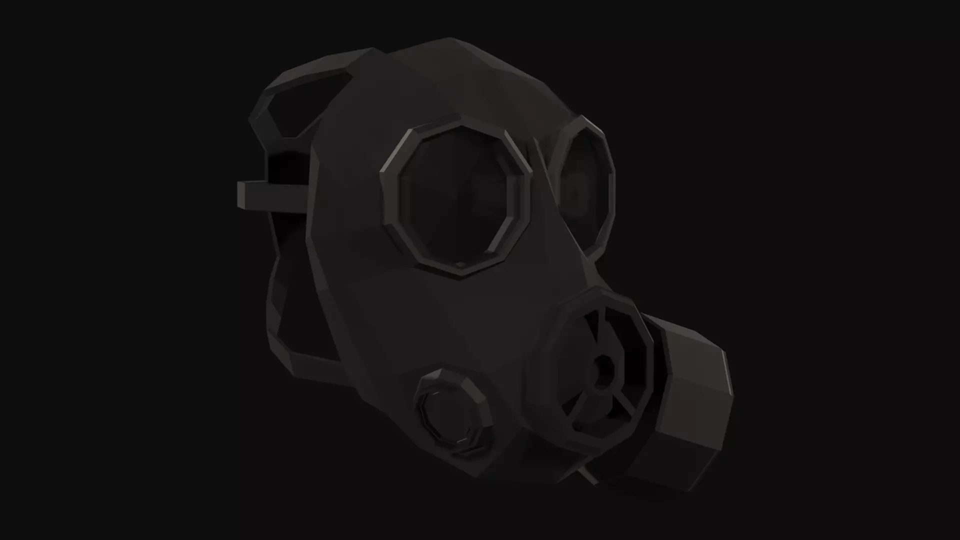 Gas Mask Low Poly FM12 Low-poly 3D model_0