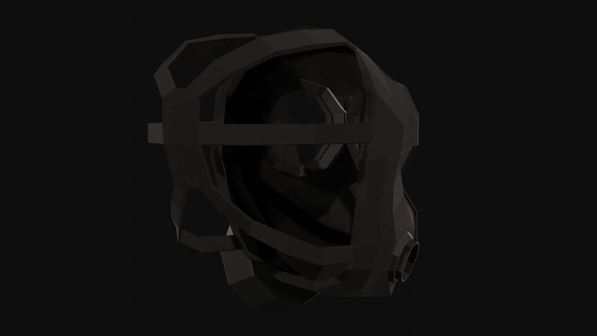 Gas Mask Low Poly FM12 Low-poly 3D model_5