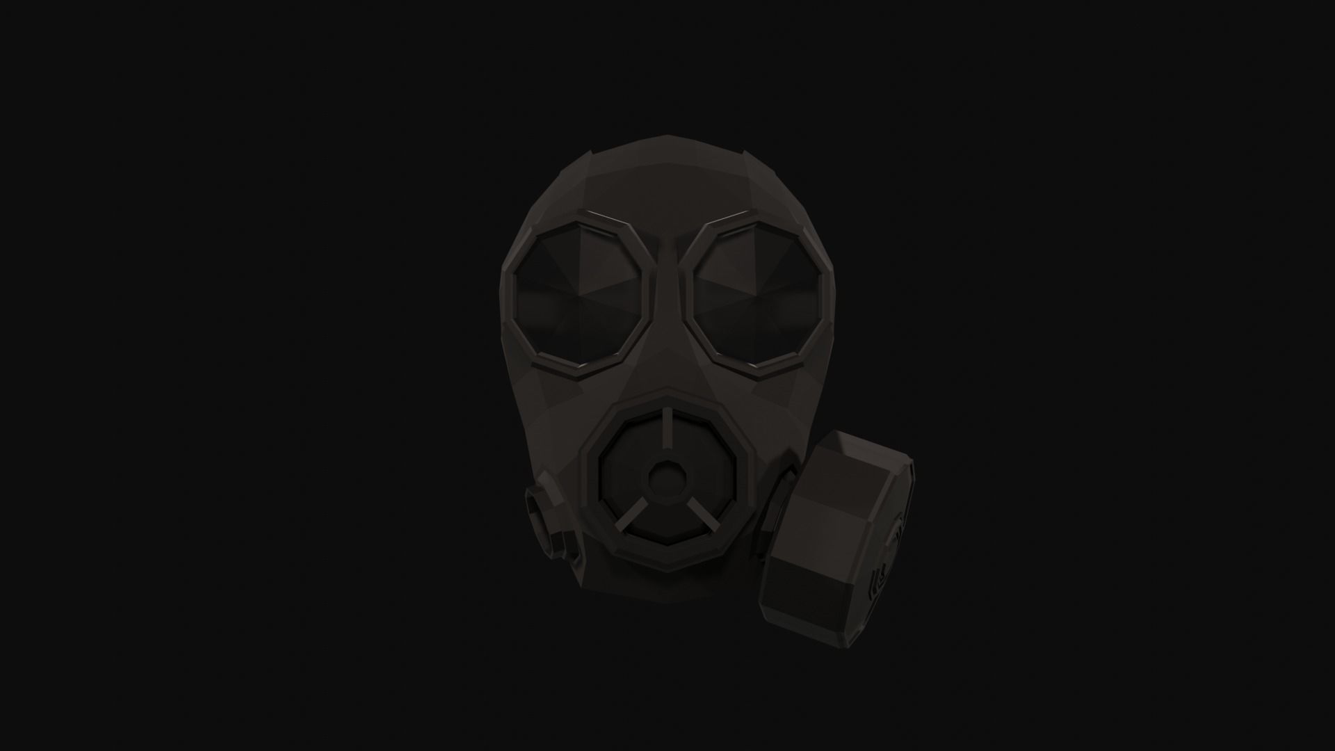 Gas Mask Low Poly FM12 Low-poly 3D model_3