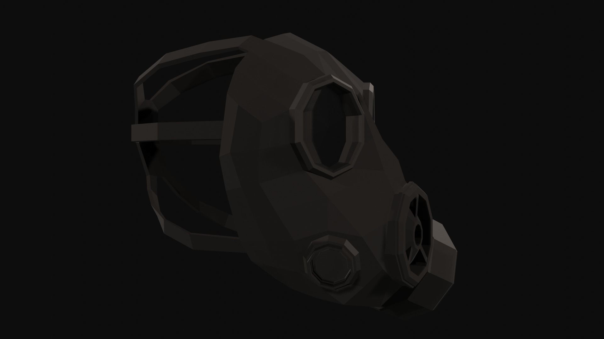 Gas Mask Low Poly FM12 Low-poly 3D model_6