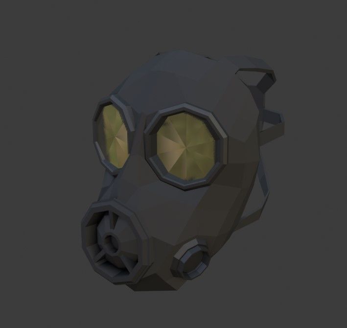 Gas Mask Low Poly FM12 Low-poly 3D model_9