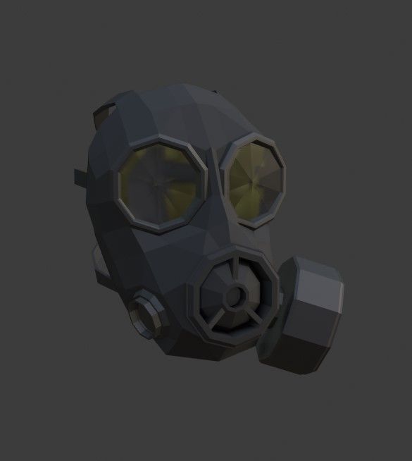 Gas Mask Low Poly FM12 Low-poly 3D model_8