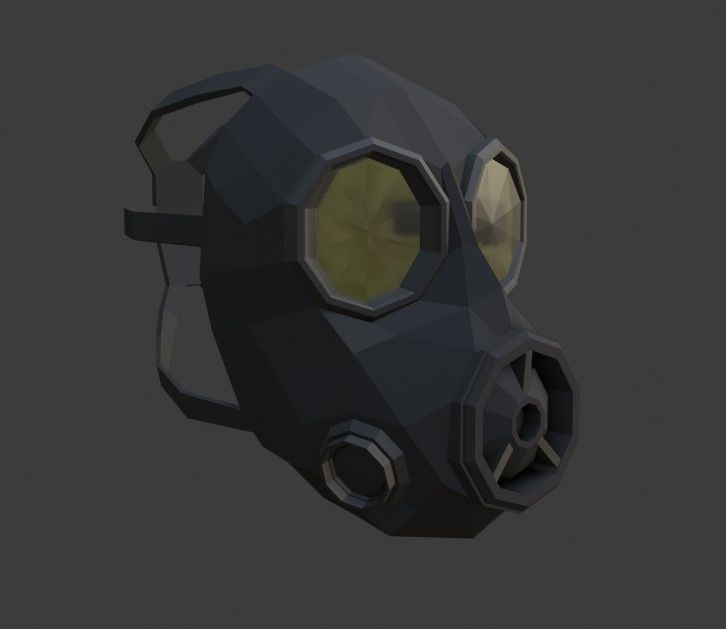 Gas Mask Low Poly FM12 Low-poly 3D model_7
