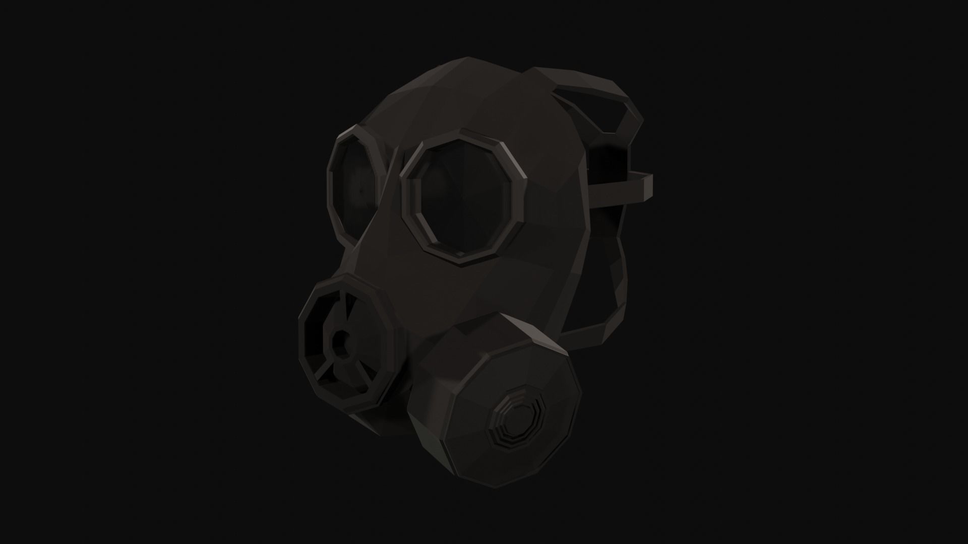 Gas Mask Low Poly FM12 Low-poly 3D model_1