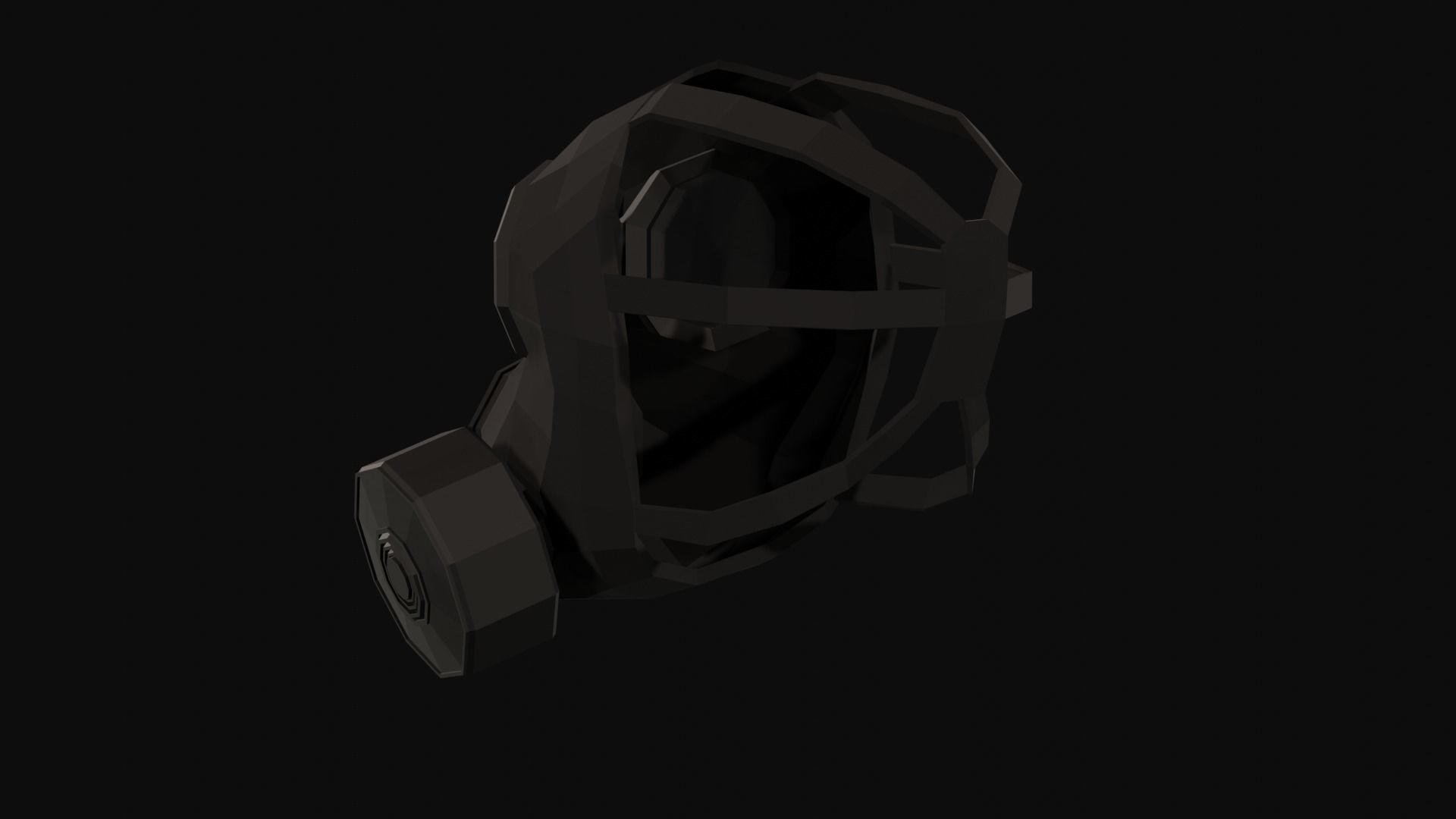 Gas Mask Low Poly FM12 Low-poly 3D model_4