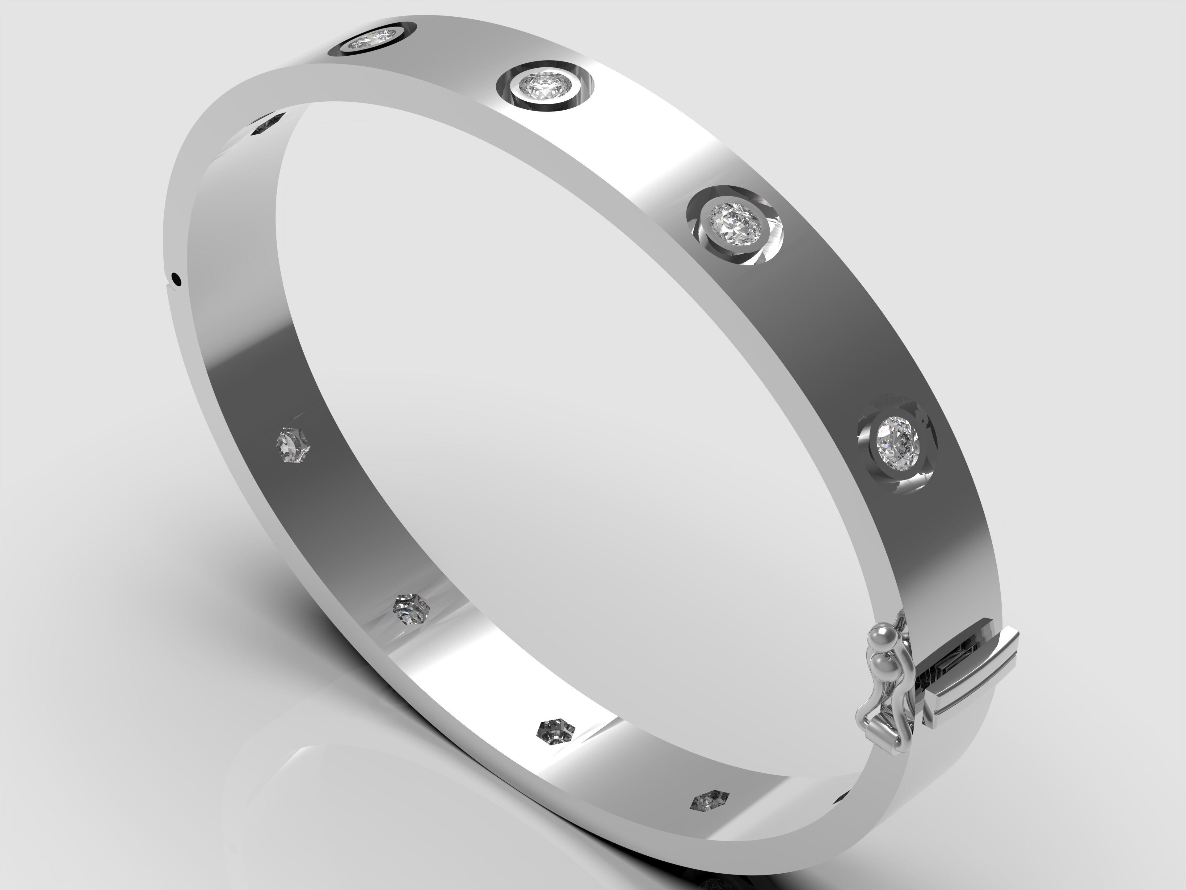 Bracelet with Diamonds 3D print model_3