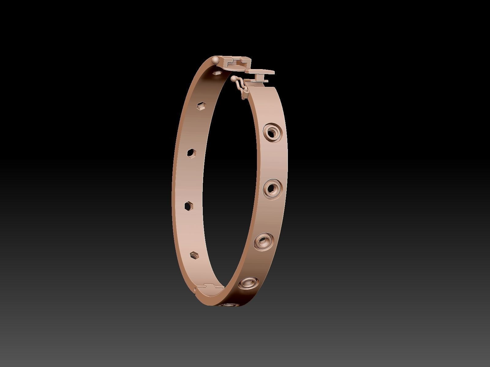 Bracelet with Diamonds 3D print model_8