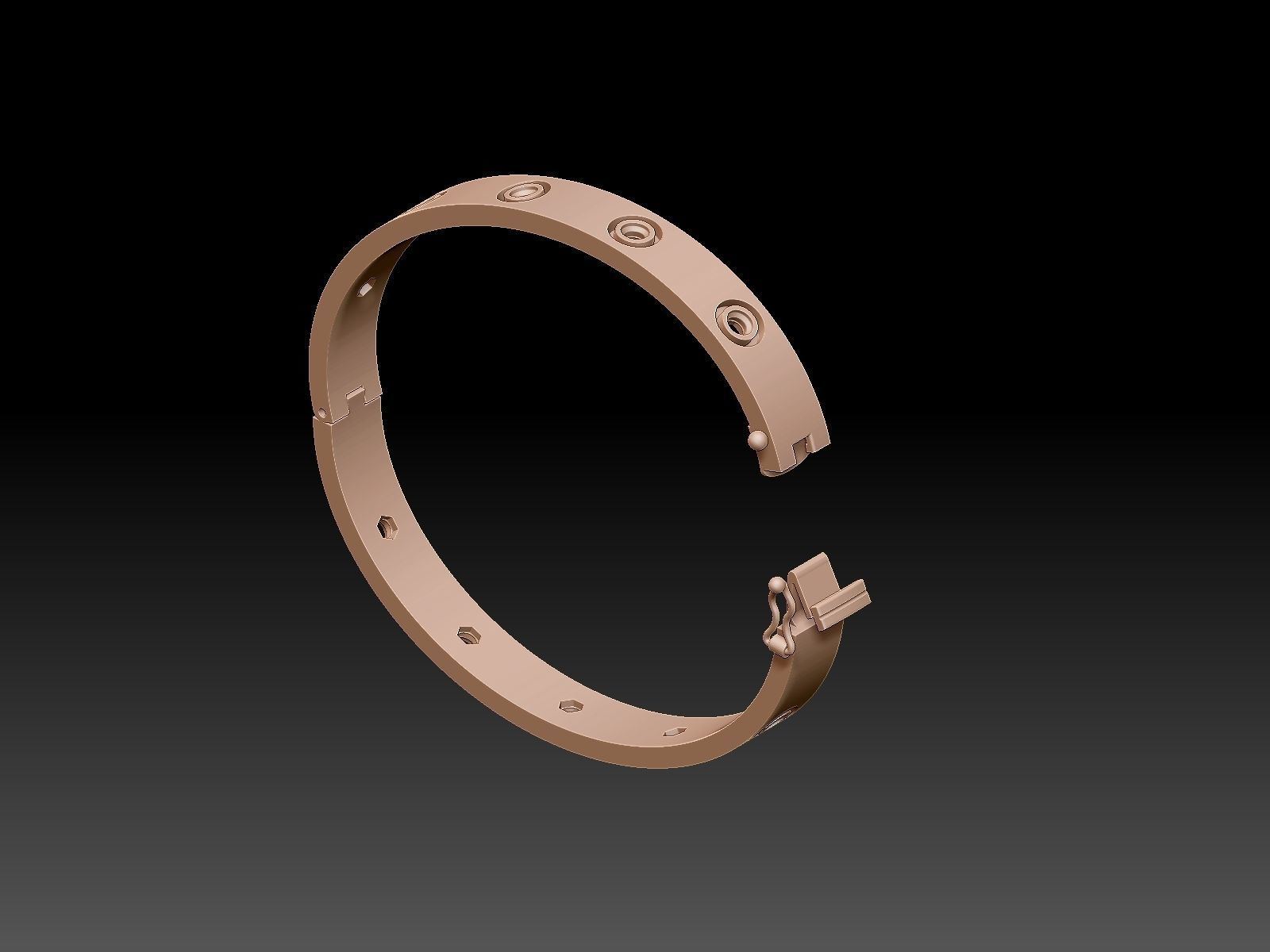Bracelet with Diamonds 3D print model_6