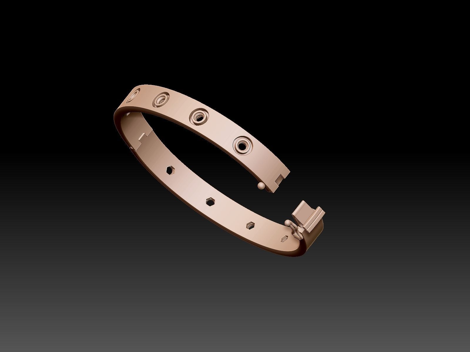 Bracelet with Diamonds 3D print model_7