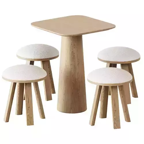 Table POV 460 S60 by Ton and Stool BuzziMilk by BuzziSpace