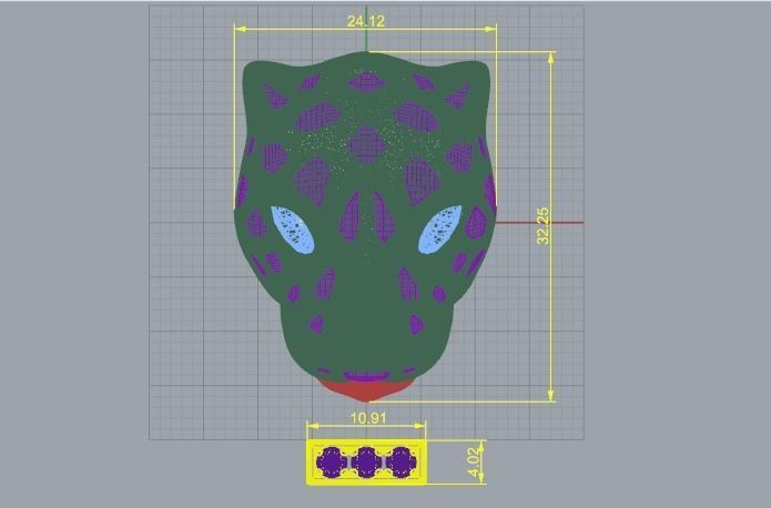 761 Insert for bracelet Panther 3D print model_5