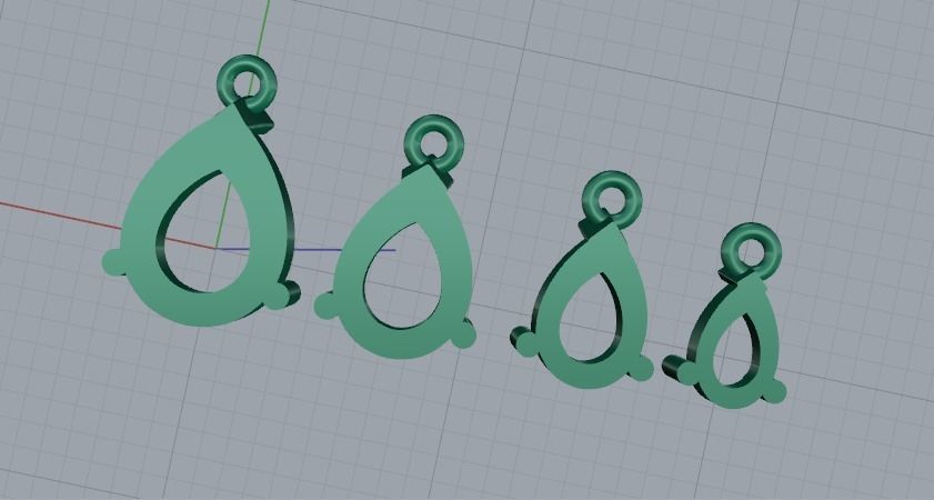 Pendants 4 sizes 730 3D print model_12