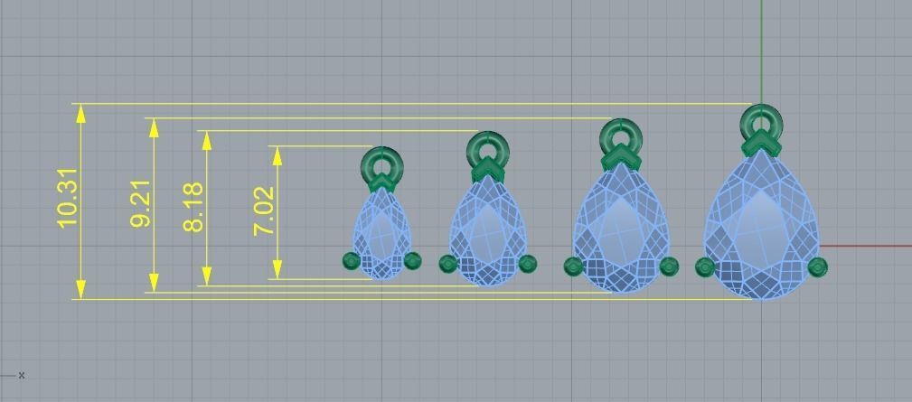 Pendants 4 sizes 730 3D print model_7