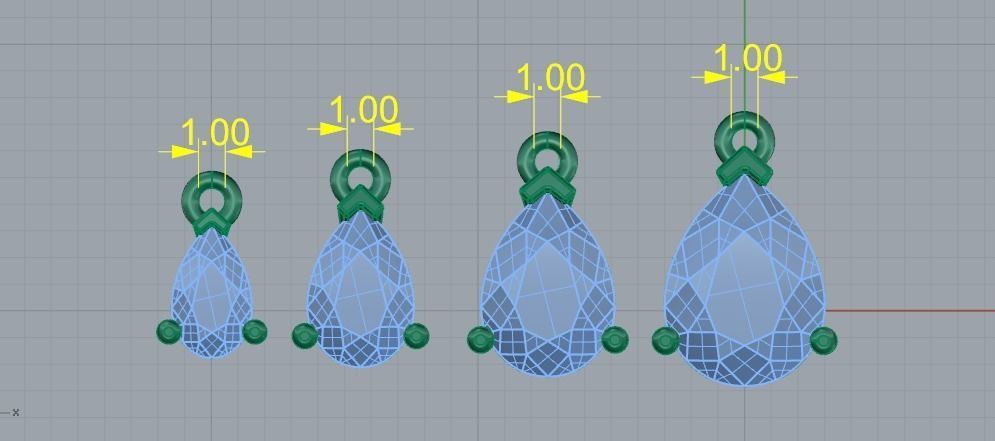 Pendants 4 sizes 730 3D print model_9