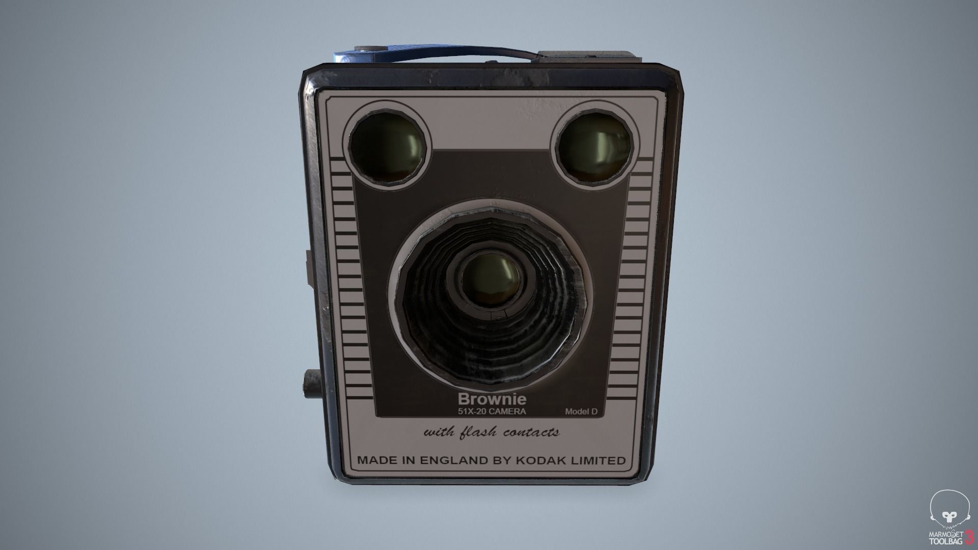 Vintage Brownie Camera Low-poly 3D model_2