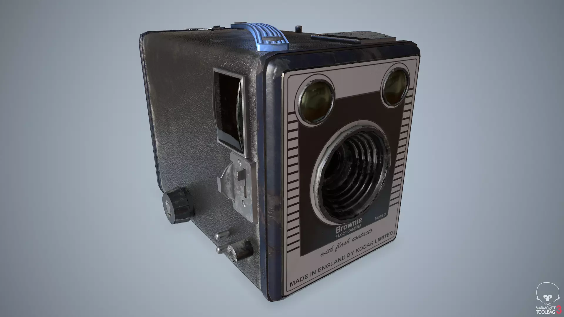 Vintage Brownie Camera Low-poly 3D model_0