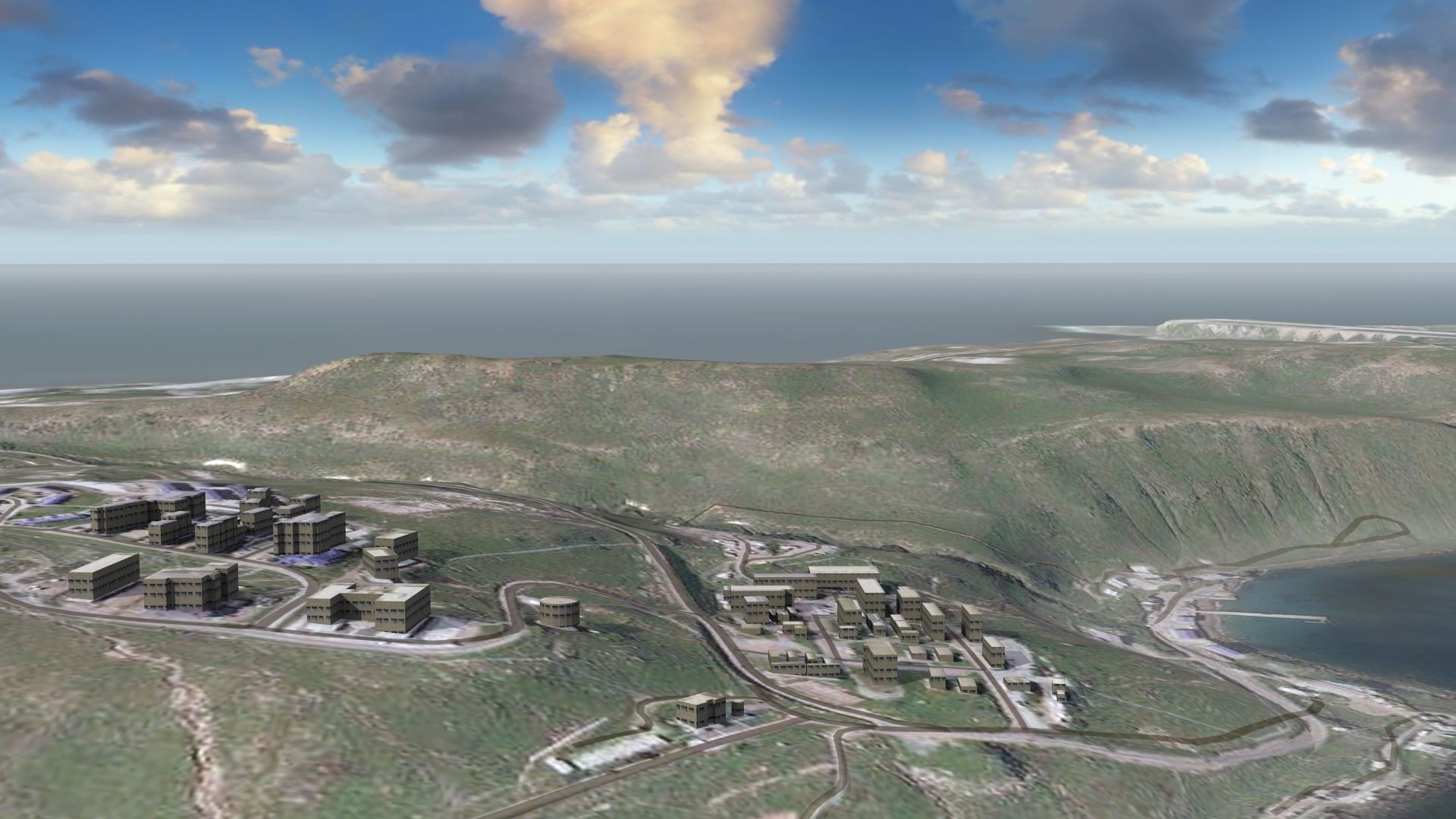 Island Naval Base Low-poly 3D model_1