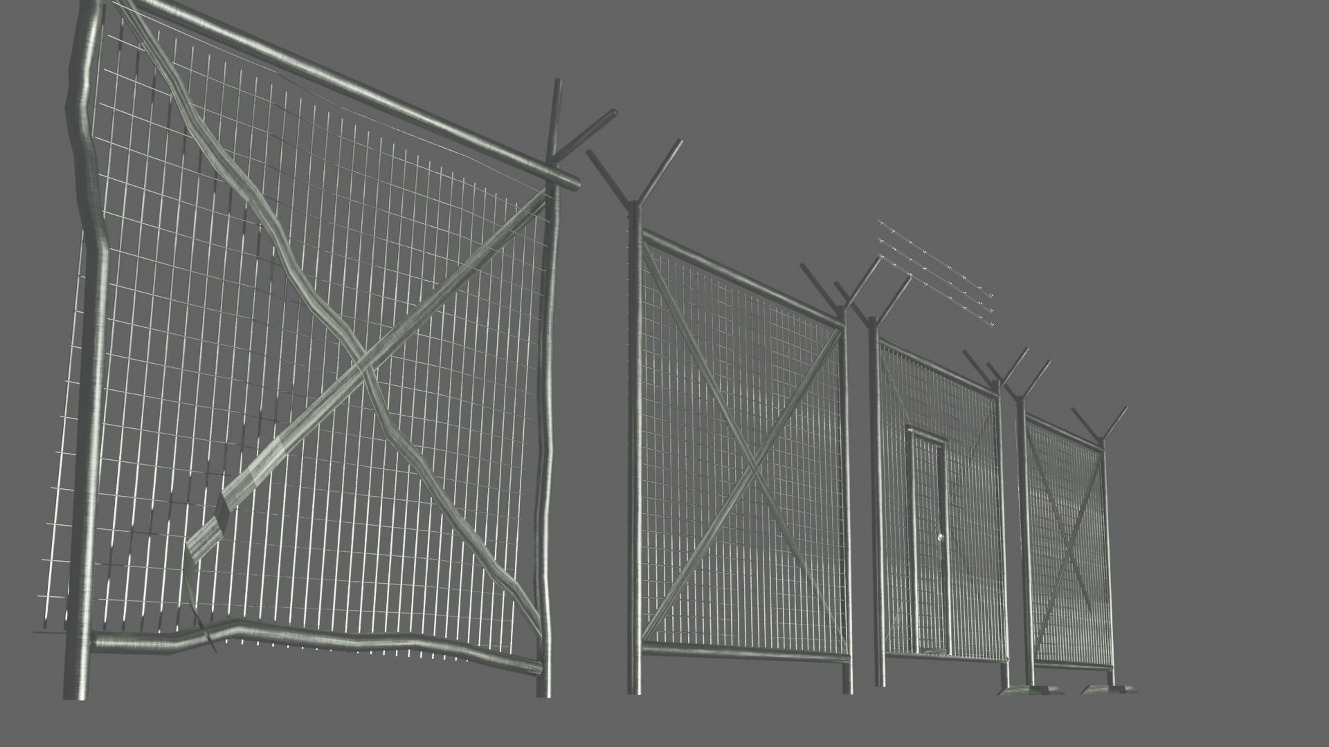Kit iron bars textured  3D model_1