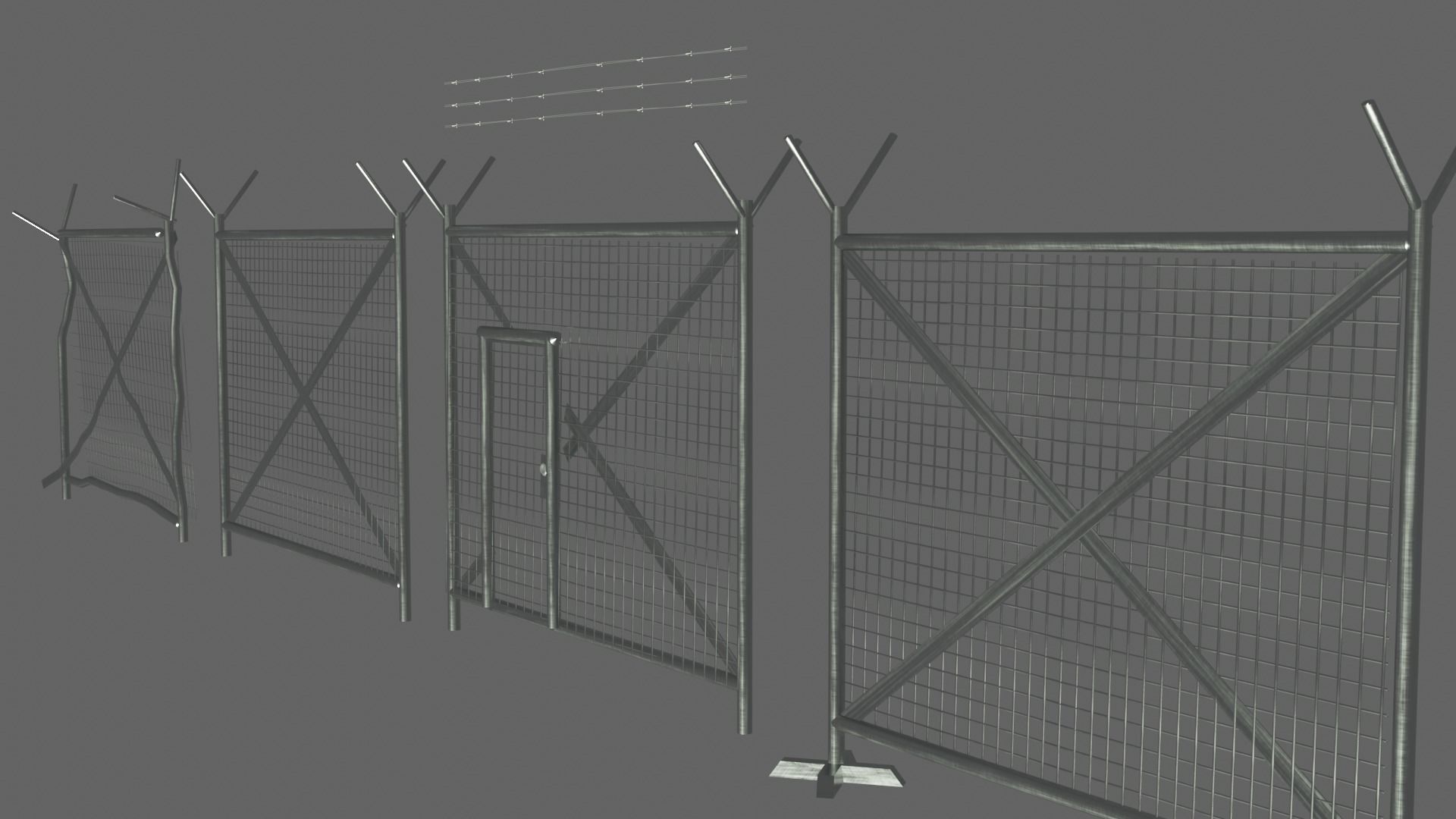 Kit iron bars textured  3D model_2