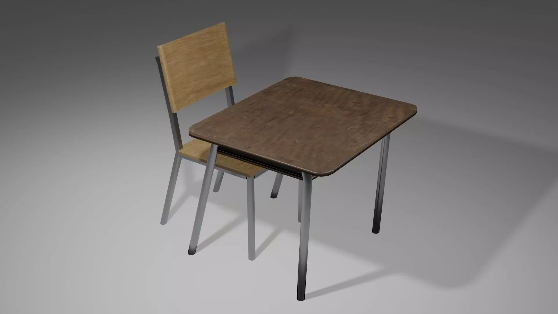 basic school bench Free low-poly 3D model