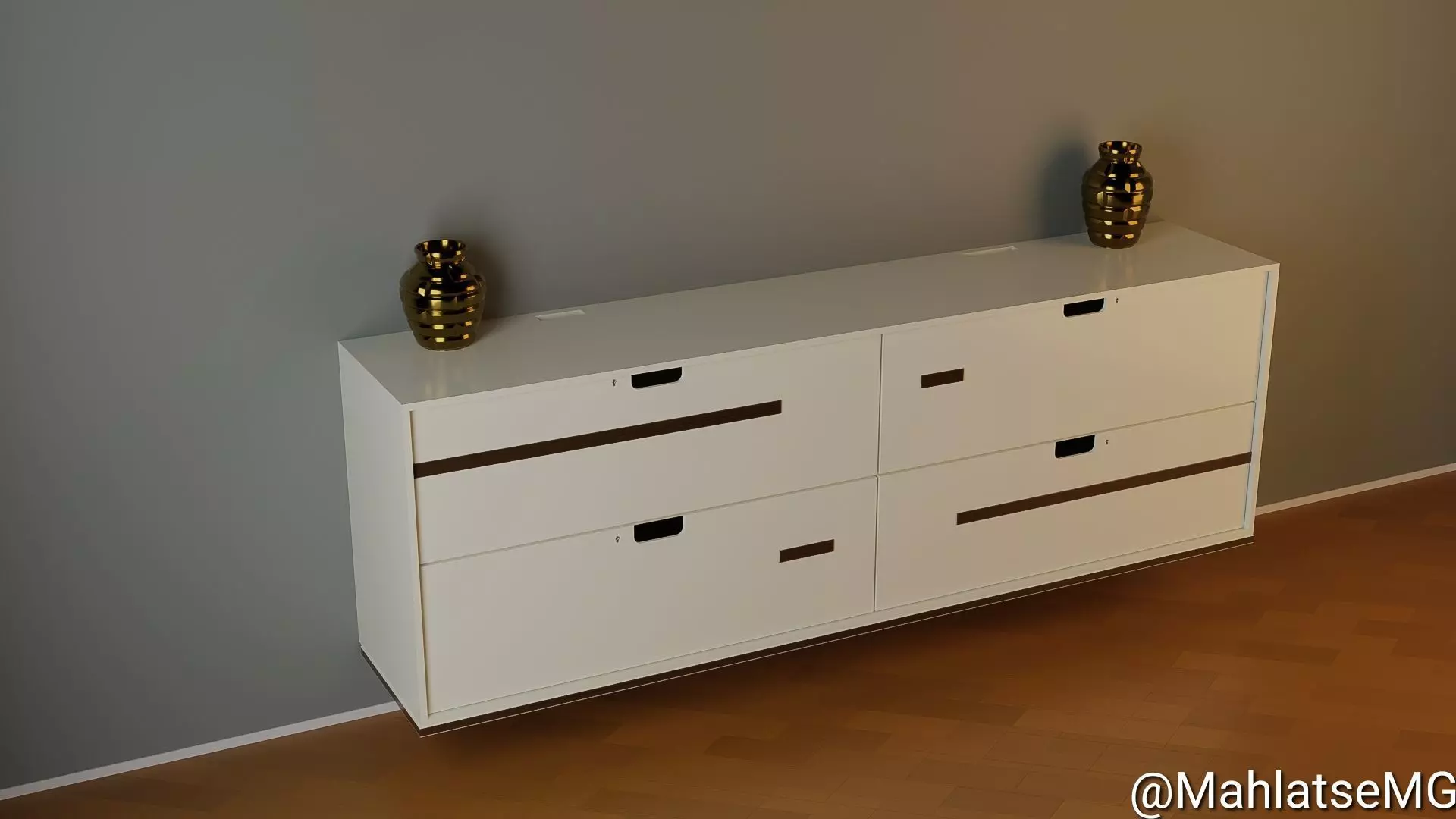 Floating TV stand 3D model