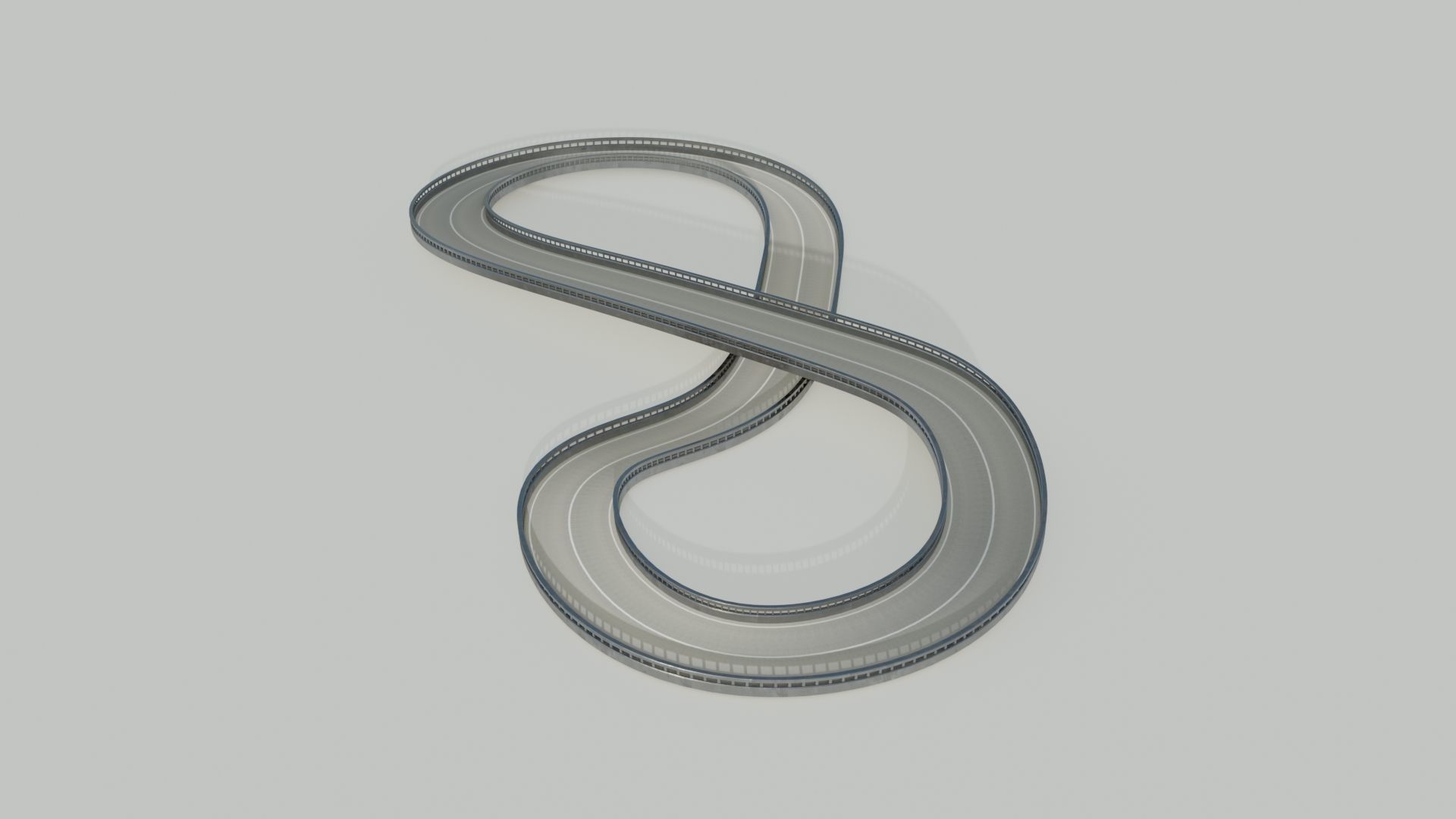 Track letter s Low-poly 3D model_13