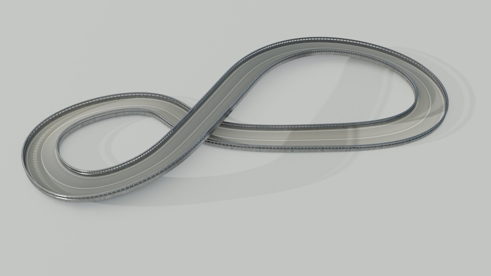 Track letter s Low-poly 3D model_9