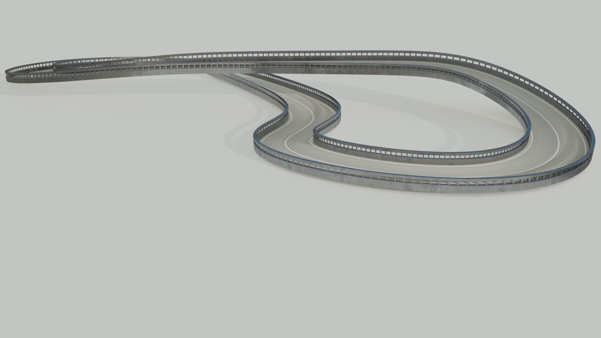 Track letter s Low-poly 3D model_16