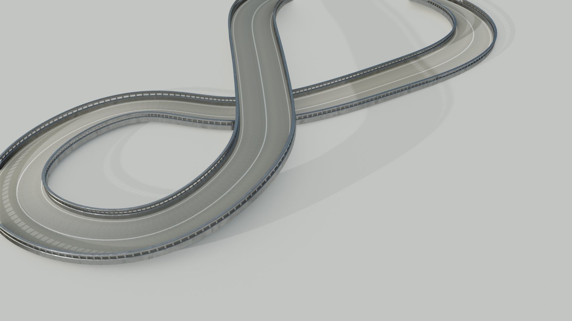 Track letter s Low-poly 3D model_5