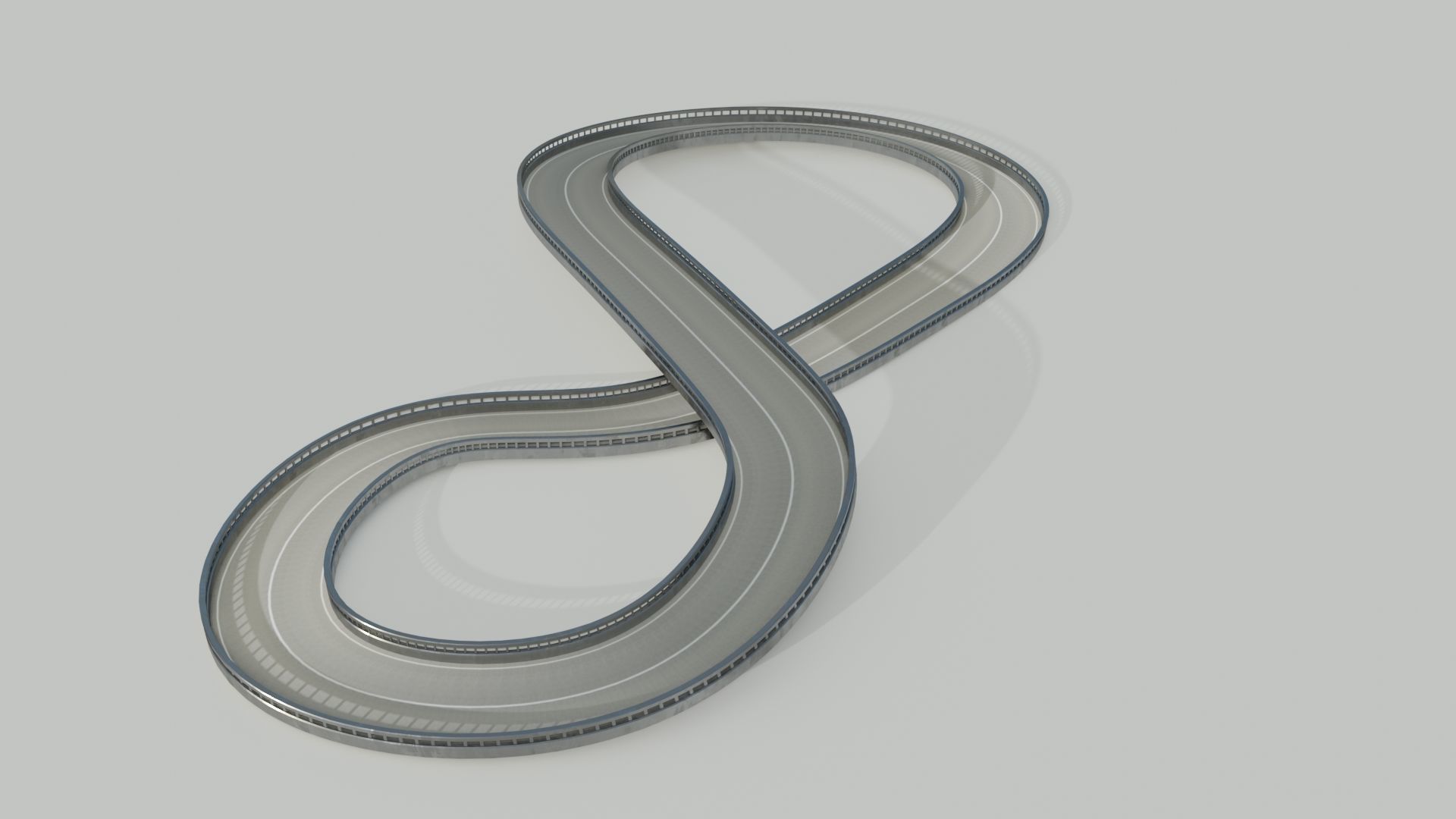 Track letter s Low-poly 3D model_20