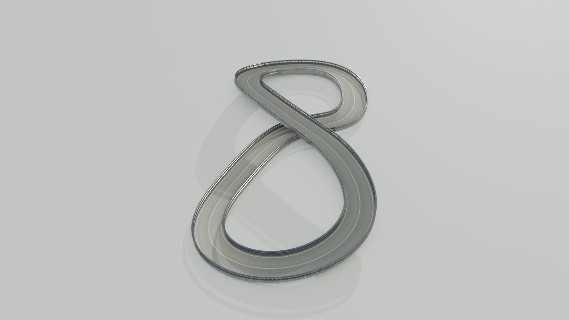 Track letter s Low-poly 3D model_2