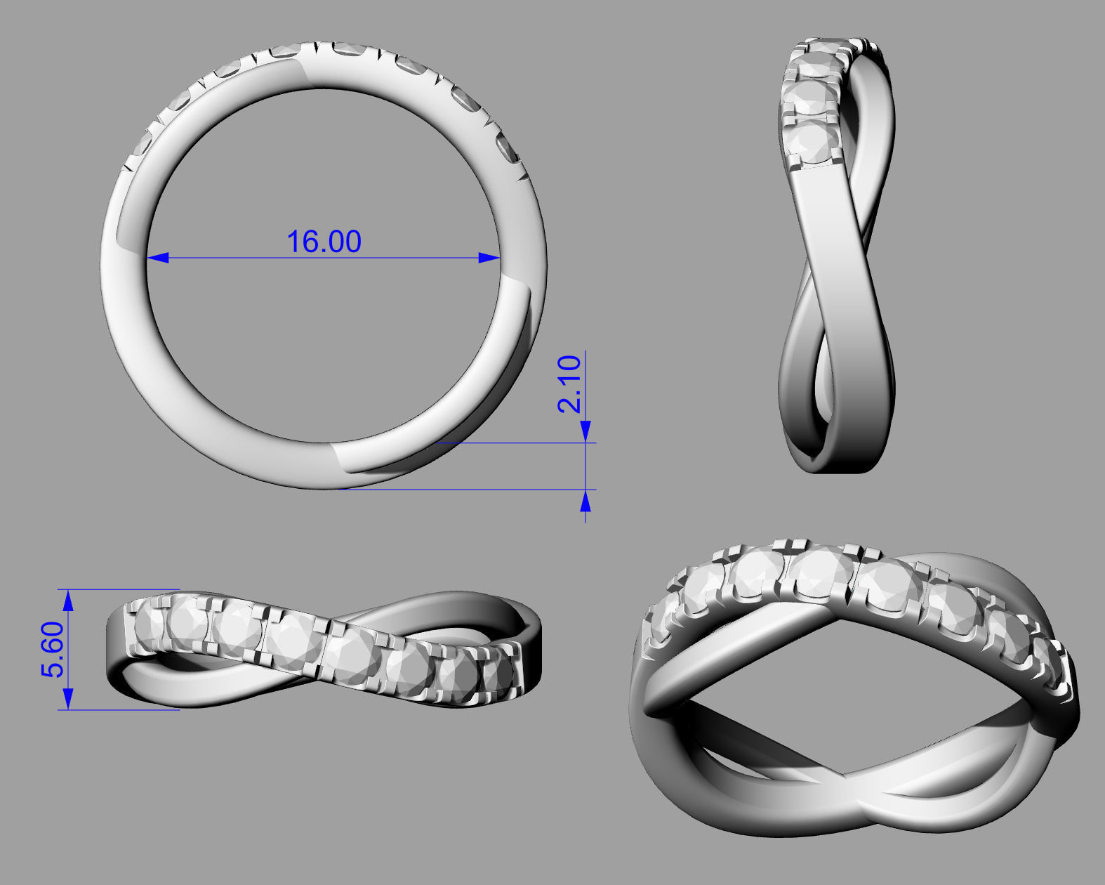 Ring Intersecting Lines 3D print model_7