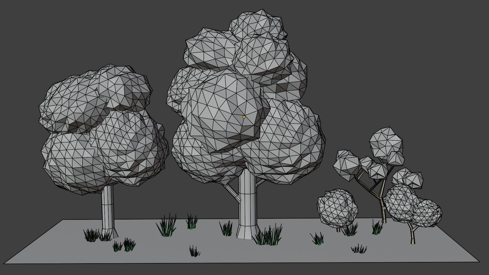 low poly trees three Low-poly 3D model_5