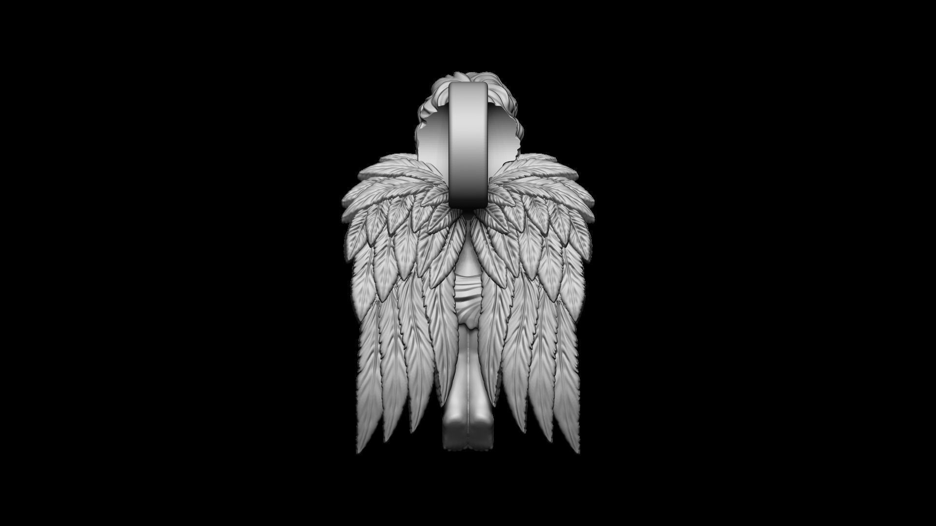 Angel pendant Version 2 3D print model_9
