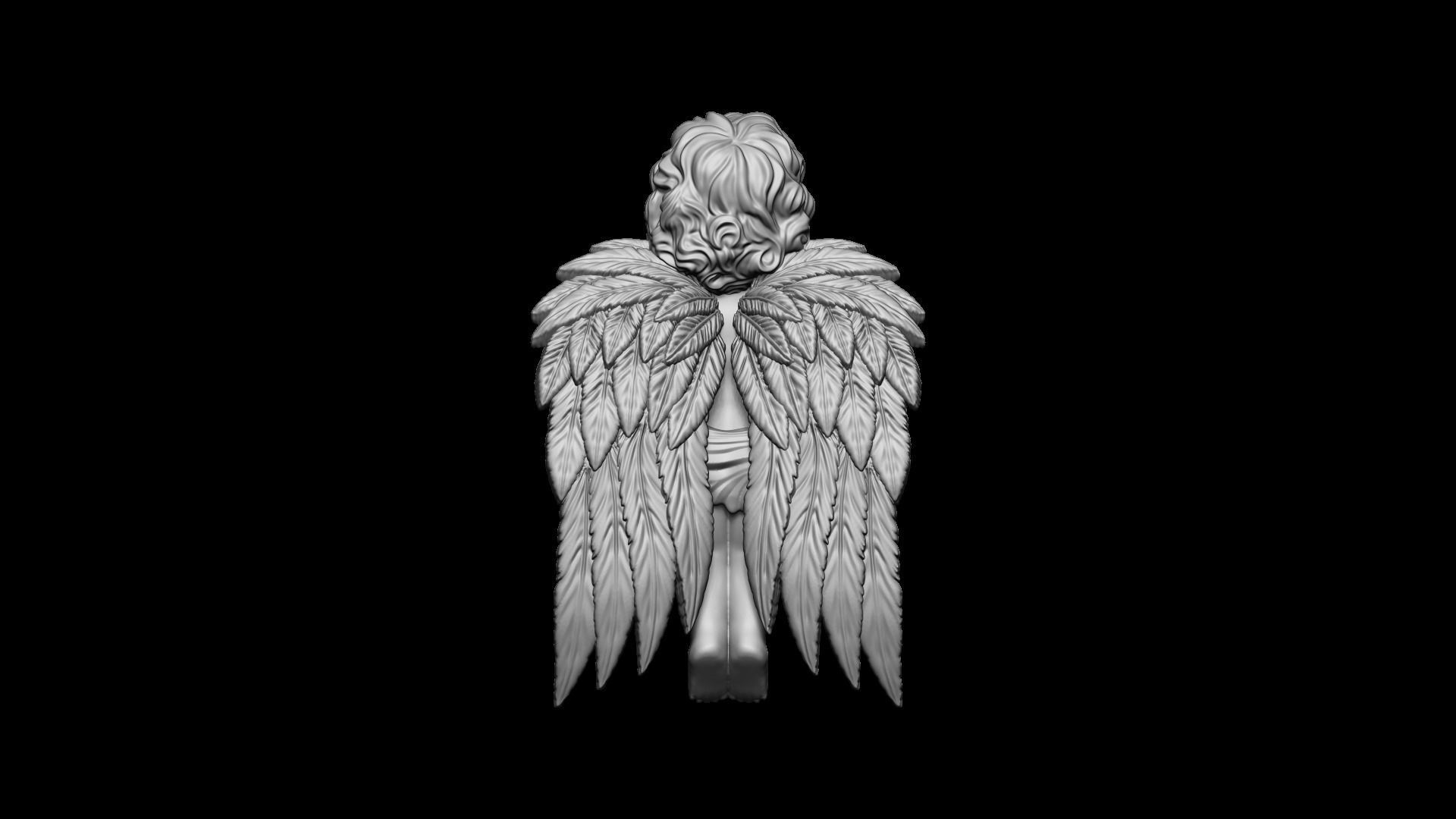 Angel pendant Version 2 3D print model_8