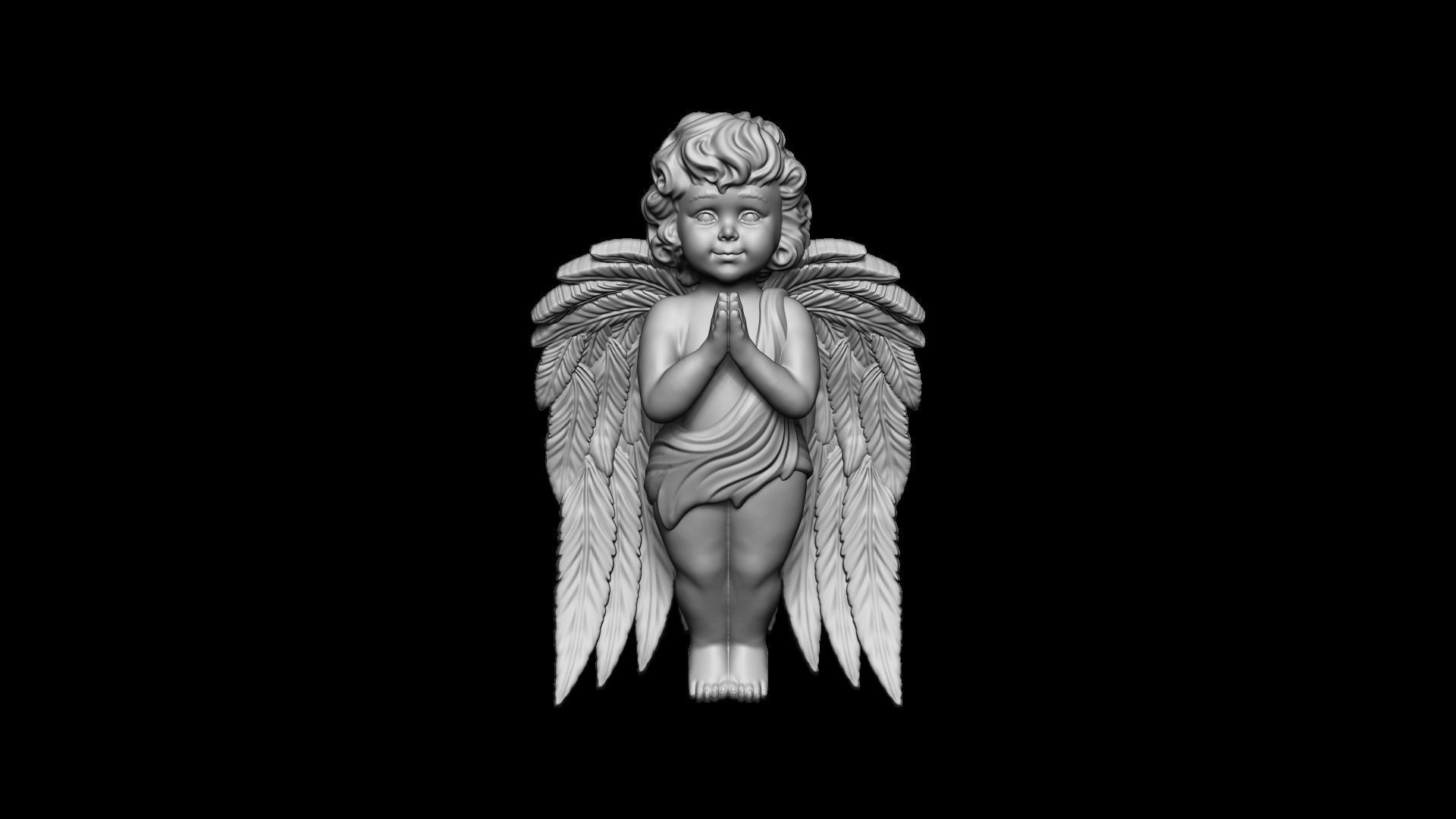 Angel pendant Version 2 3D print model_5