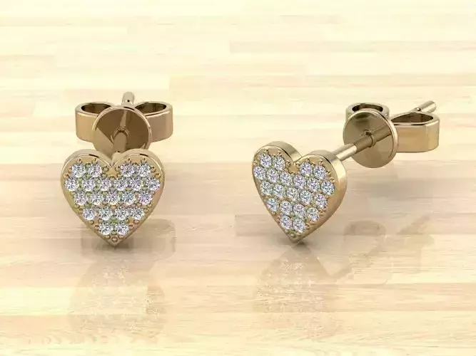 Diamond Earring Heart 3D print model