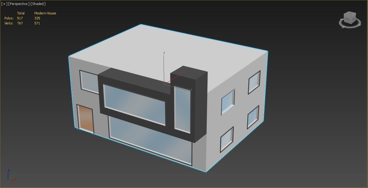 House lowpoly with trees Low-poly 3D model_11