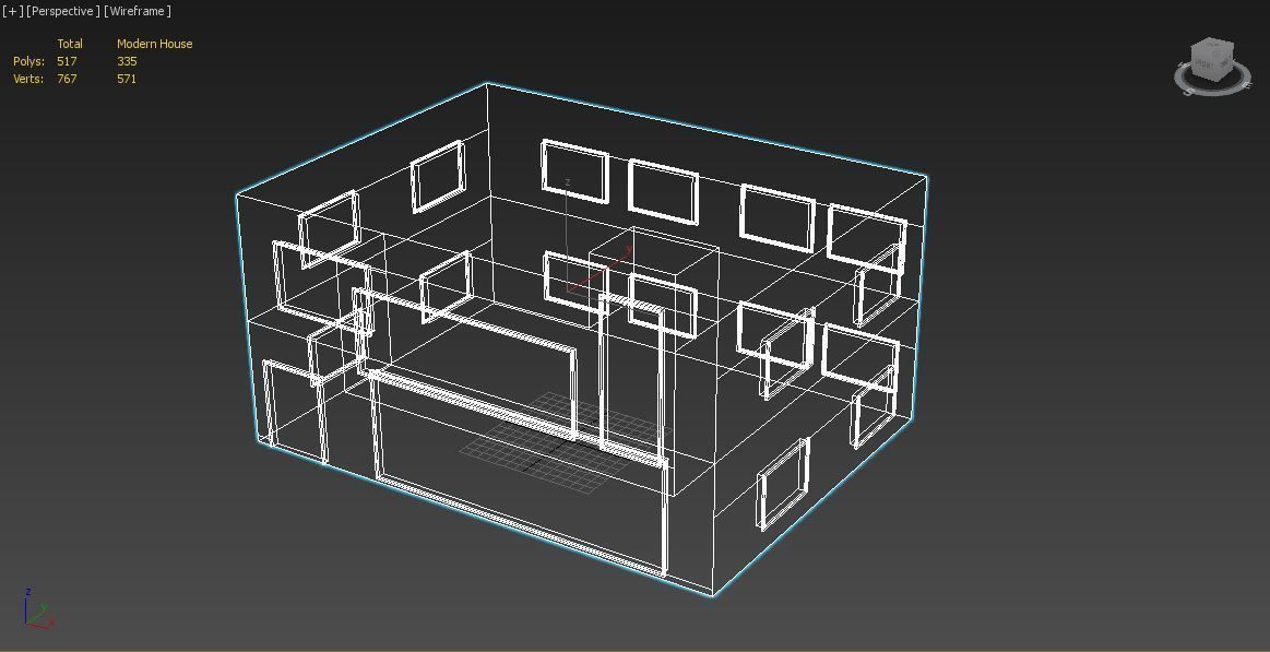 House lowpoly with trees Low-poly 3D model_10