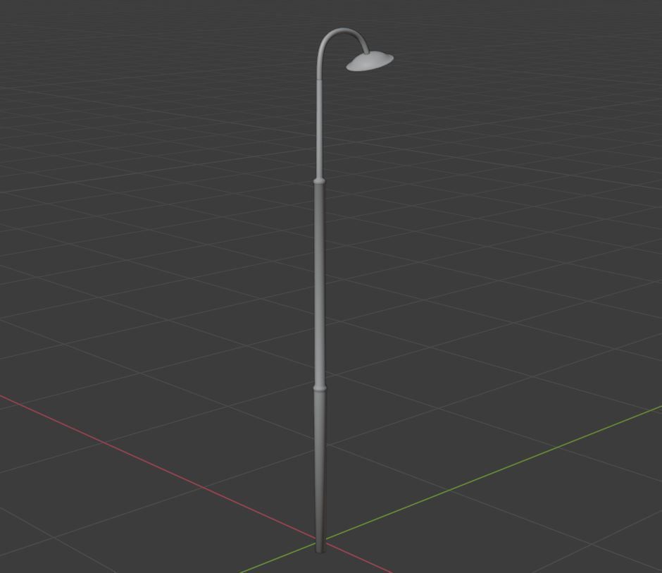 Streetlight street lamp Low-poly 3D model_9