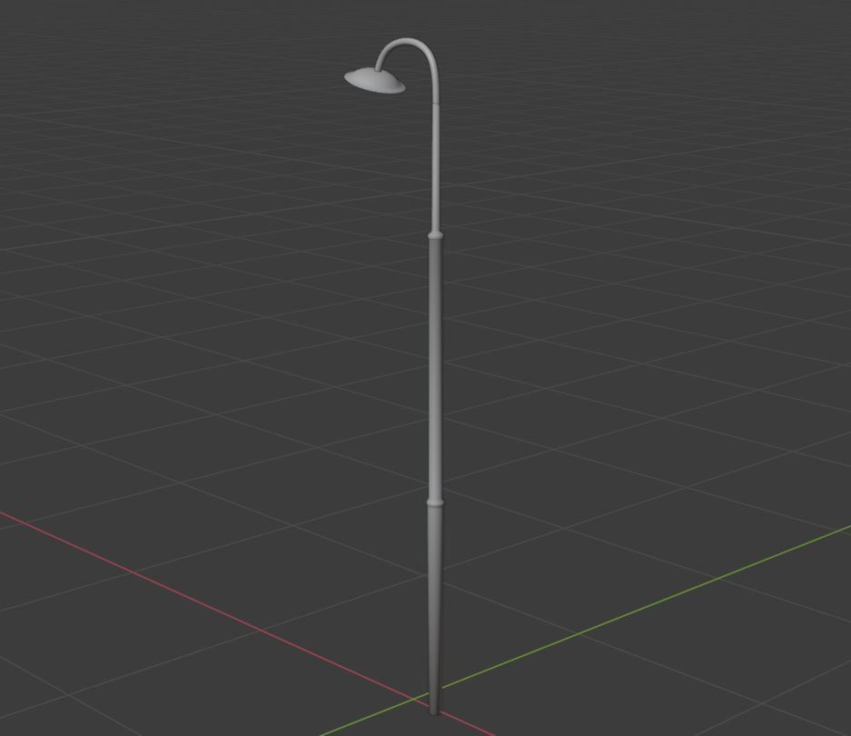 Streetlight street lamp Low-poly 3D model_10