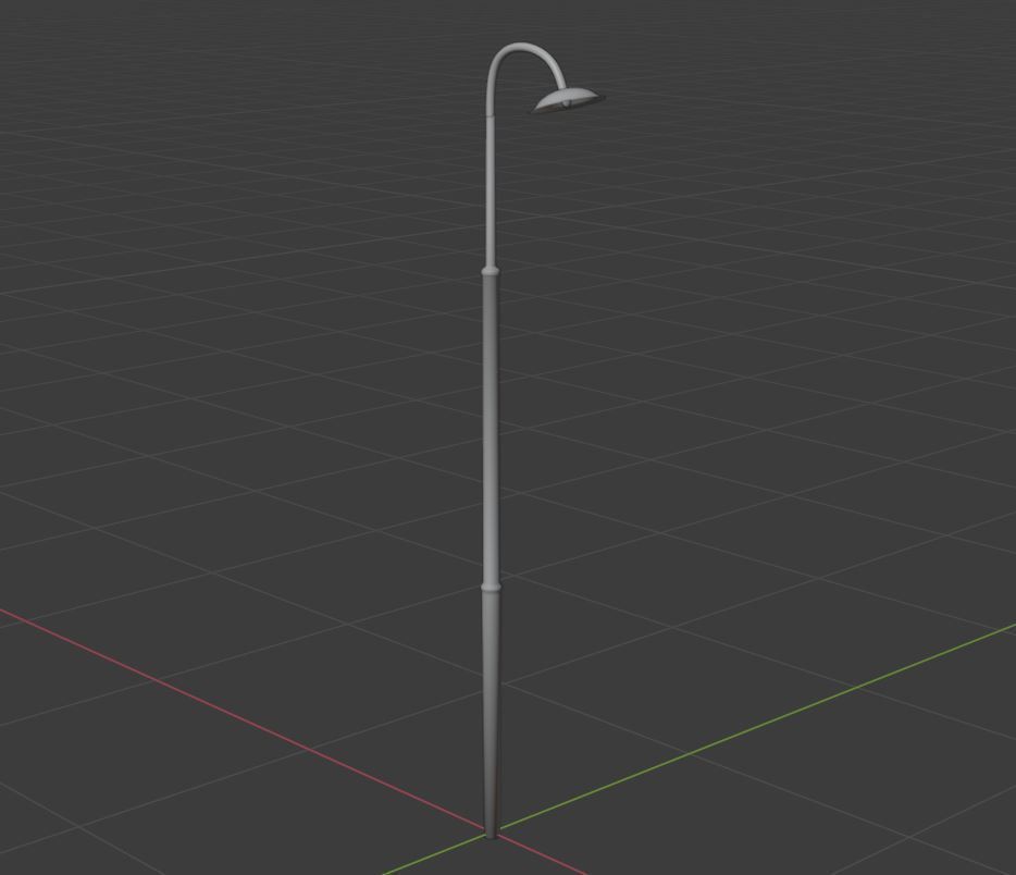 Streetlight street lamp Low-poly 3D model_8